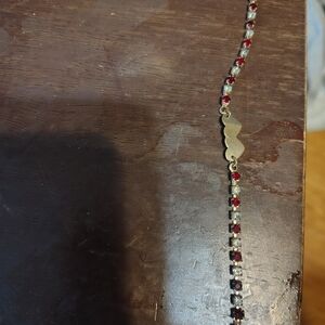 Elegant Red and Silver Women's Bracelet